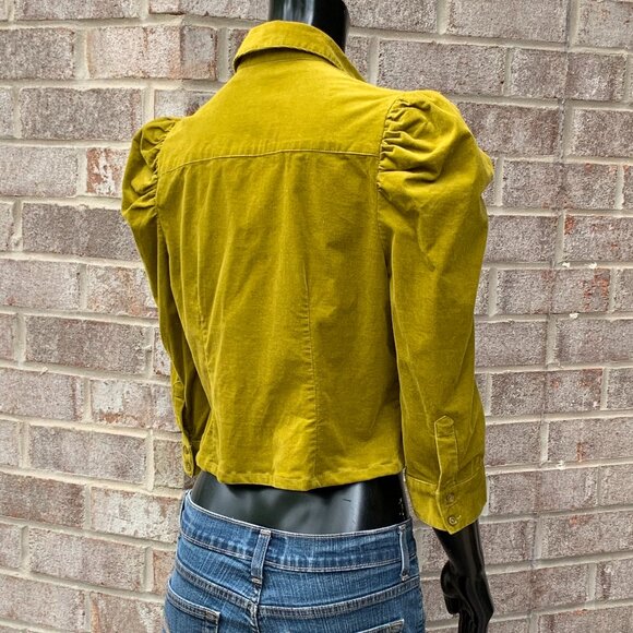 7th Ave Design Studio Small Corduroy Cropped Puff Shoulder Jacket Sz S - Picture 7 of 13